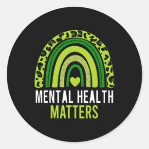 Health Matters Brain Illness Mental Health Awarene Classic Round Sticker