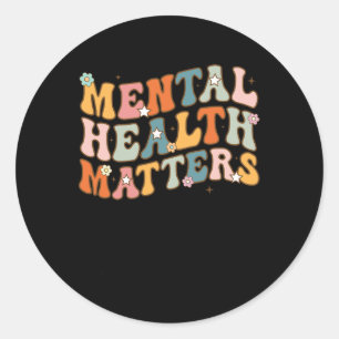 Health Matters Human Brain Illness Awareness Men 1 Classic Round Sticker