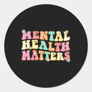 Health Matters Human Brain Illness Awareness Men Classic Round Sticker