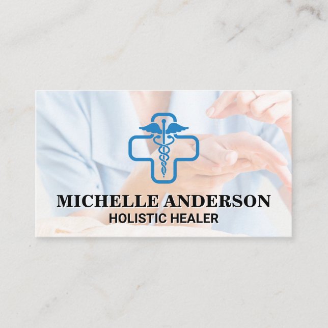 Health Medicine Logo | Acupuncture Session Business Card (Front)