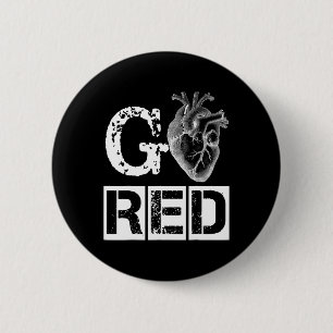 Health Month February American Heart Health  6 Cm Round Badge