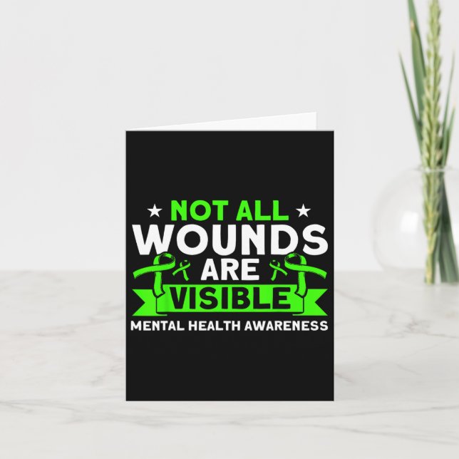 Health Not All Wounds Visible Mental Health Awaren Card (Front)