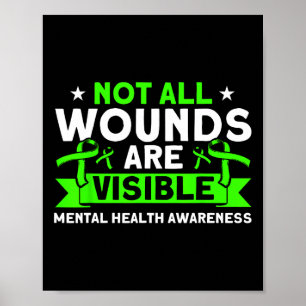 Health Not All Wounds Visible Mental Health Awaren Poster