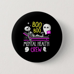 Health Nurse Psych Boo Boo Crew Nursing Halloween 6 Cm Round Badge