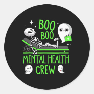 Health Nurse Psych Boo Boo Crew Nursing Halloween Classic Round Sticker