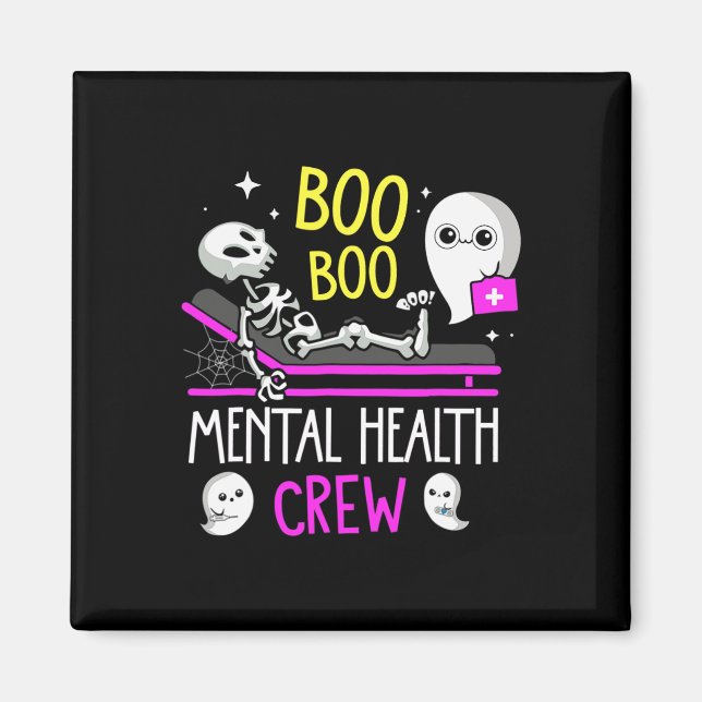 Health Nurse Psych Boo Boo Crew Nursing Halloween  Magnet (Front)