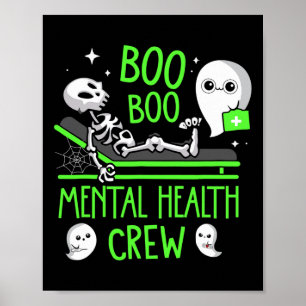 Health Nurse Psych Boo Boo Crew Nursing Halloween  Poster