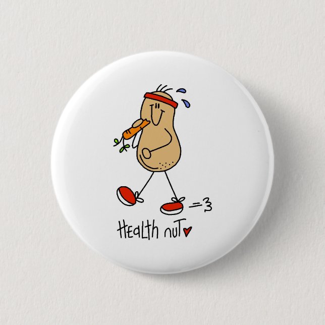 Health Nut 6 Cm Round Badge (Front)