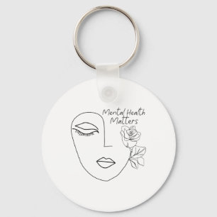 Health Problems Awareness For Women Abstract Face Key Ring