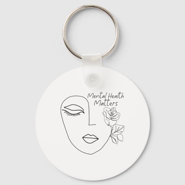 Health Problems Awareness For Women Abstract Face  Key Ring (Front)