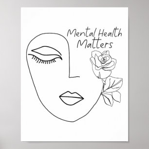 Health Problems Awareness For Women Abstract Face  Poster