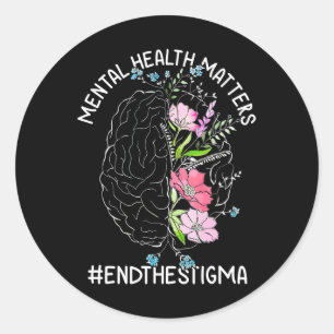 Health Problems Awareness Month End The Stigma Bra Classic Round Sticker