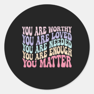 Health Problems Be Kind Groovy Mental Health Aware Classic Round Sticker