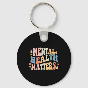 Health Problems Be Kind Groovy Retro Mental Awaren Key Ring
