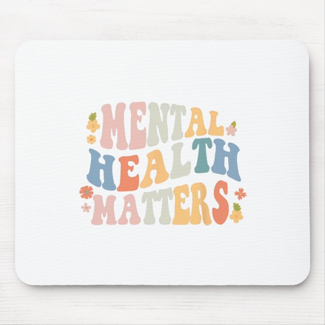 Health Problems Be Kind Groovy Retro Mental Awaren Mouse Mat (Front)
