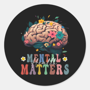 Health Problems Brain Illness Awareness Vintage Gr Classic Round Sticker
