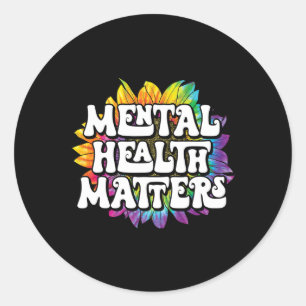 Health Problems Brain Illness Mental Health Awaren Classic Round Sticker