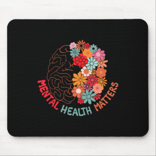 Health Problems End The Stigma Floral Brain Women  Mouse Mat