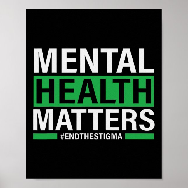 Health Problems End The Stigma Mental Health Aware Poster (Front)