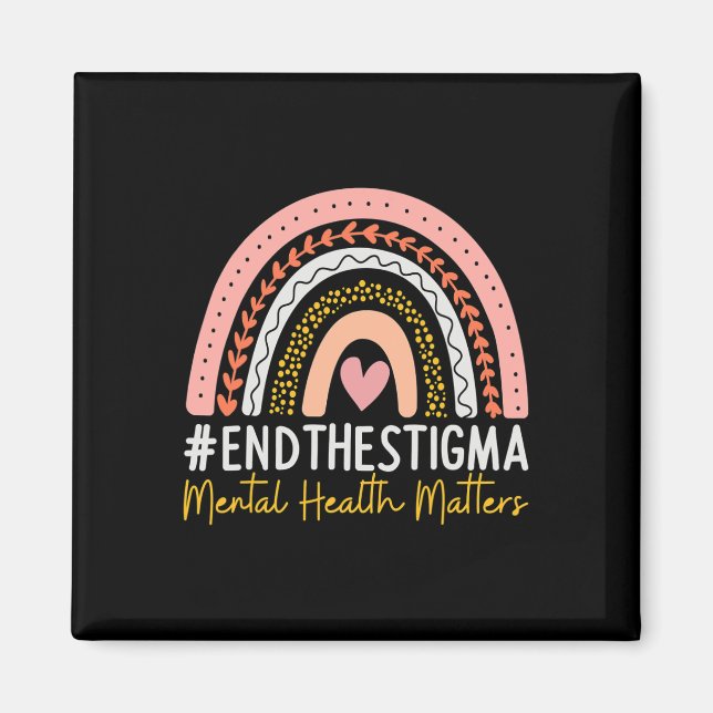 Health Problems End The Stigma Rainbow Boho  Magnet (Front)