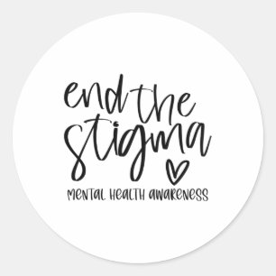 Health Problems Floral Brain Graphic End The Stigm Classic Round Sticker