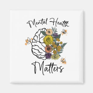 Health Problems Flower Brain Mental Health Awarene Magnet