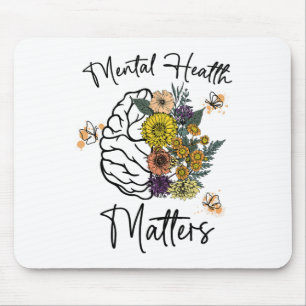 Health Problems Flower Brain Mental Health Awarene Mouse Mat
