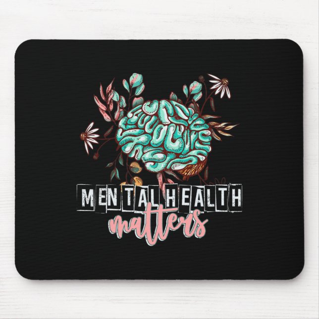 Health Problems Flower Mind Brain Self Care Awaren Mouse Mat (Front)