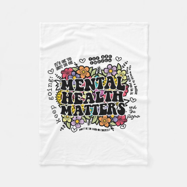 Health Problems Gift Human Brain Illness Awareness Fleece Blanket (Front)