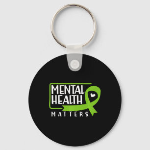 Health Problems Green Ribbon Mental Health Awarene Key Ring