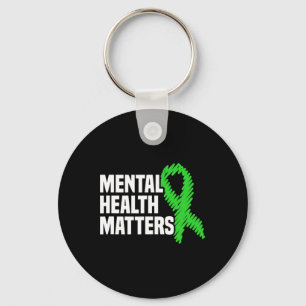 Health Problems Green Ribbon Mental Health Awarene Key Ring