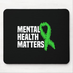 Health Problems Green Ribbon Mental Health Awarene Mouse Mat