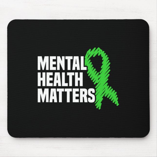 Health Problems Green Ribbon Mental Health Awarene Mouse Mat (Front)