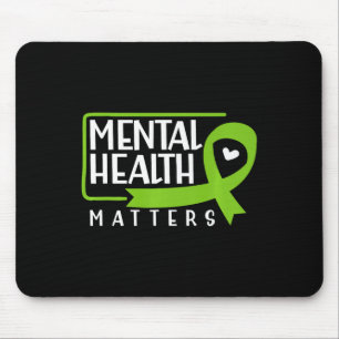 Health Problems Green Ribbon Mental Health Awarene Mouse Mat