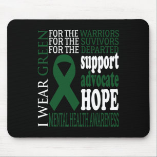 Health Problems Green Ribbon Mental Health Awarene Mouse Mat