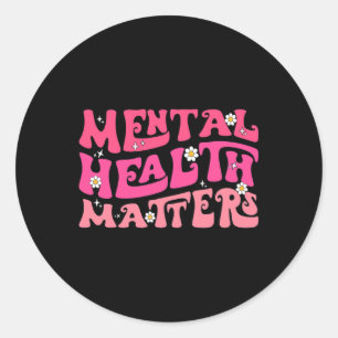 Health Problems Groovy Psychologist Therapy Squad Classic Round Sticker