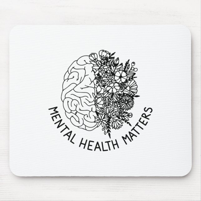 Health Problems Human Brain Flowers Health Awarene Mouse Mat (Front)