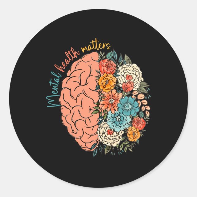 Health Problems Human Brain Illness Awareness  Classic Round Sticker (Front)