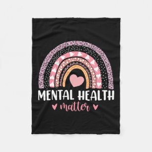 Health Problems Leopard Heart Pink Rainbow Awarene Fleece Blanket