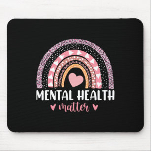 Health Problems Leopard Heart Pink Rainbow Awarene Mouse Mat
