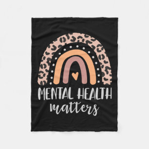 Health Problems Leopard Print Boho Rainbow Awarene Fleece Blanket