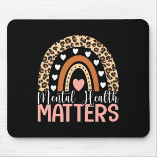 Health Problems Leopard Print Boho Rainbow Awarene Mouse Mat