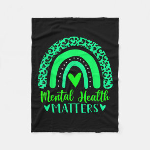 Health Problems Mental Awareness Leopard Rainbow W Fleece Blanket
