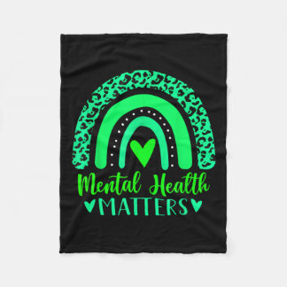 Health Problems Mental Awareness Leopard Rainbow W Fleece Blanket