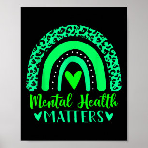 Health Problems Mental Awareness Leopard Rainbow W Poster