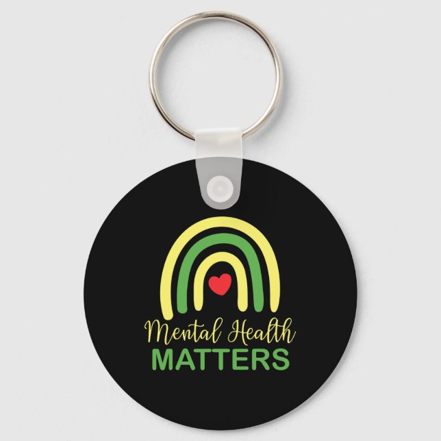 Health Problems Rainbow Retro National Awareness M Key Ring (Front)