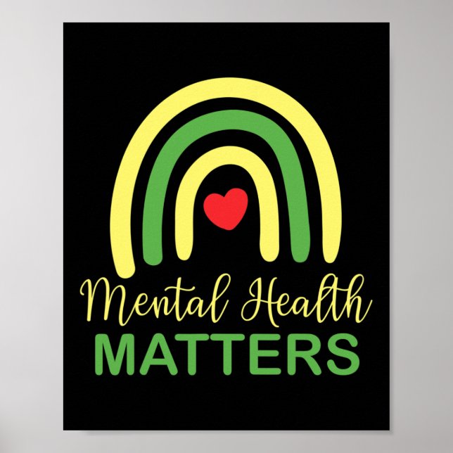 Health Problems Rainbow Retro National Awareness M Poster (Front)