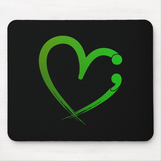 Health Problems Semicolon Heart Awareness Month  Mouse Mat (Front)
