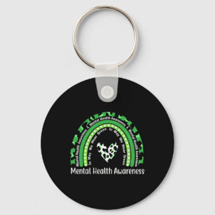 Health Problems We Wear Green Mental Health Awaren Key Ring