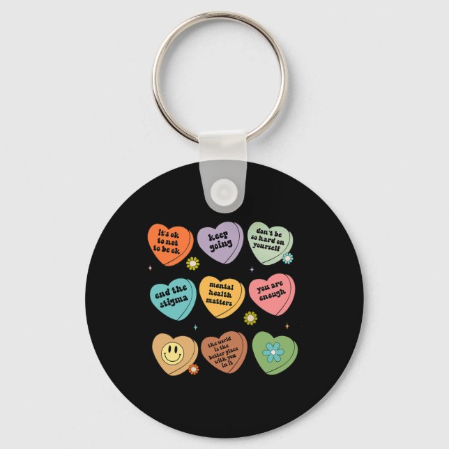 Health Problems You Are Enough Self Care Awareness Key Ring (Front)